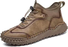 Mens Hiking Shoes, Mens Leather Boots, Slip-Ons Lightweight Comfortable Casual Chukka Boots Mens Fashion Sport Business