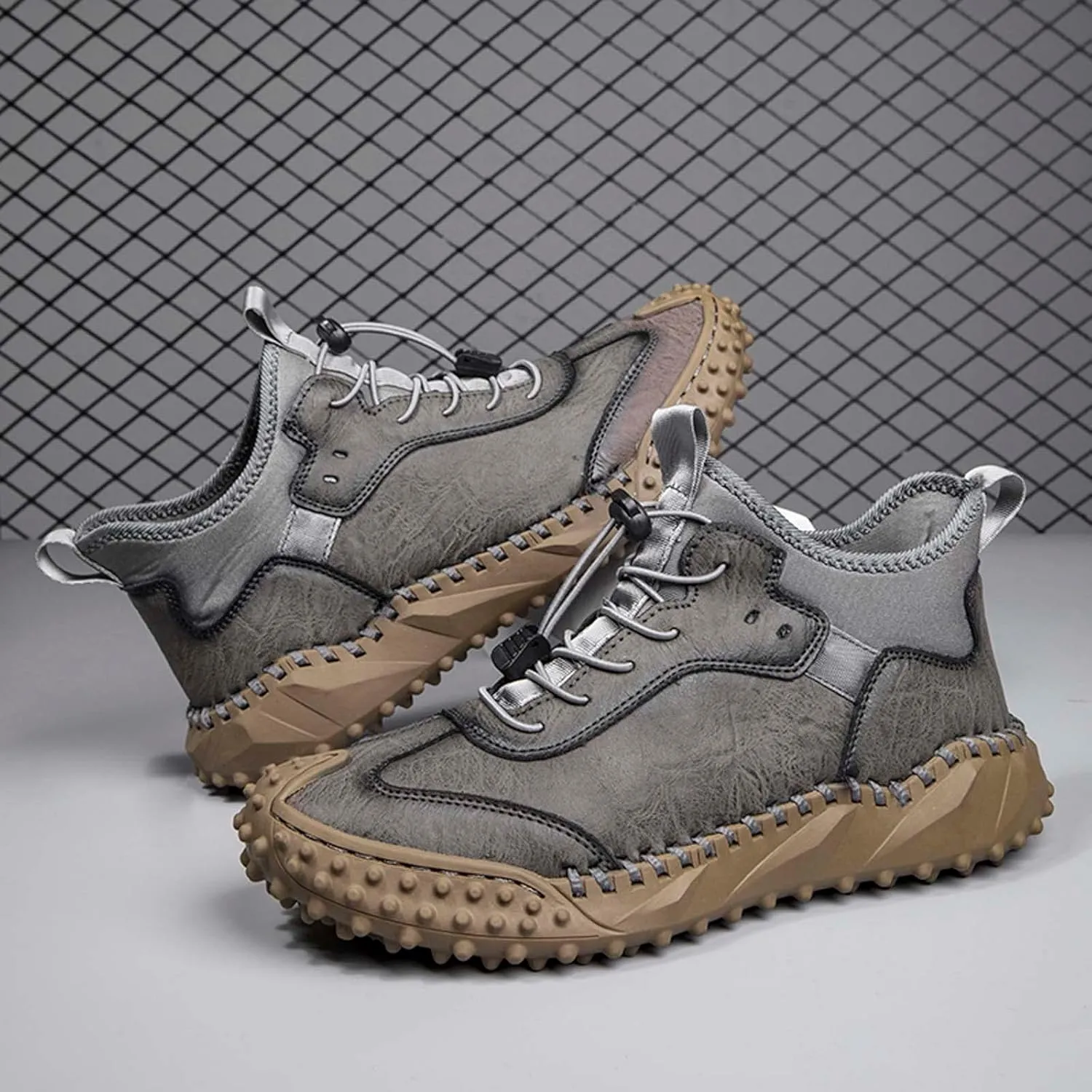 Mens Hiking Shoes, Mens Leather Boots, Slip-Ons Lightweight Comfortable Casual Chukka Boots Mens Fashion Sport Business