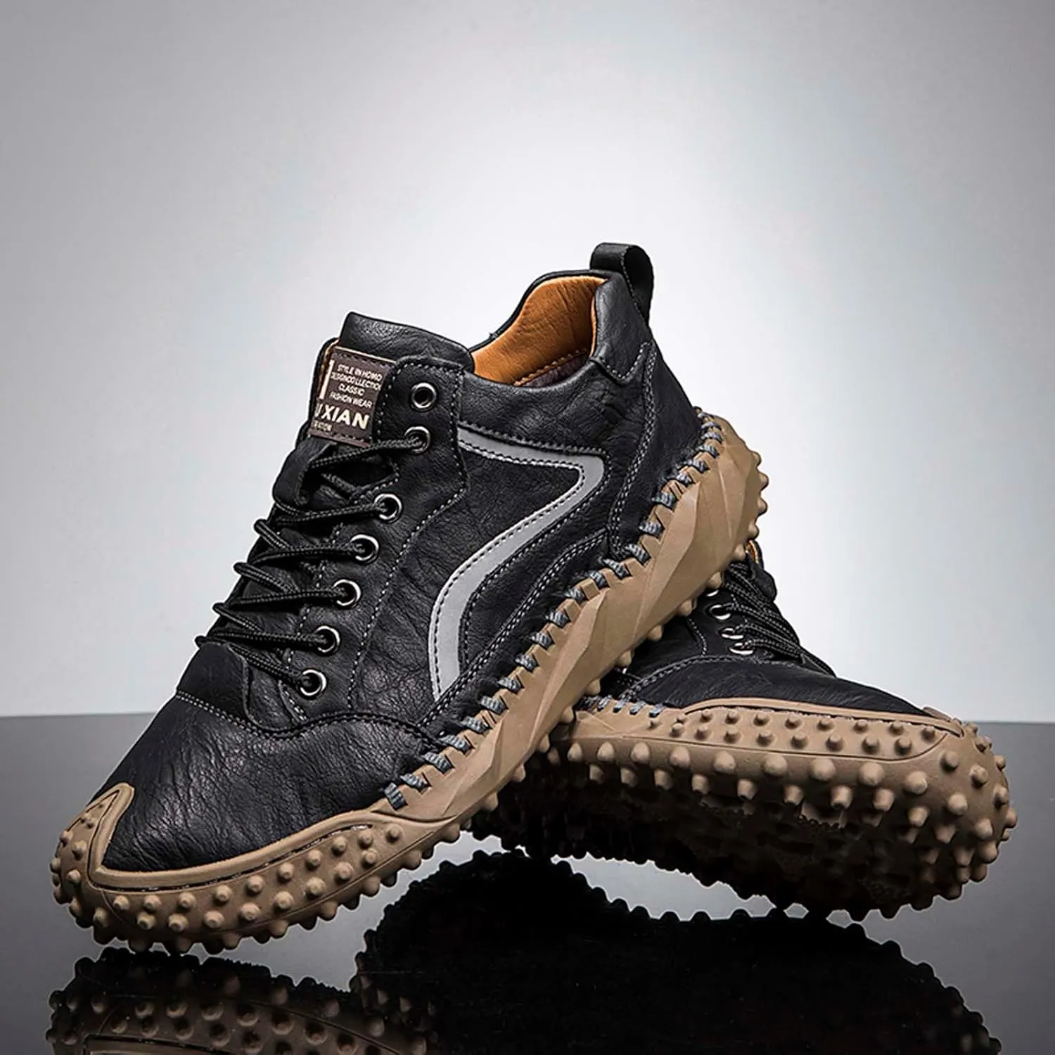 Mens Hiking Shoes, Mens Leather Boots, Slip-Ons Lightweight Comfortable Casual Chukka Boots Mens Fashion Sport Business