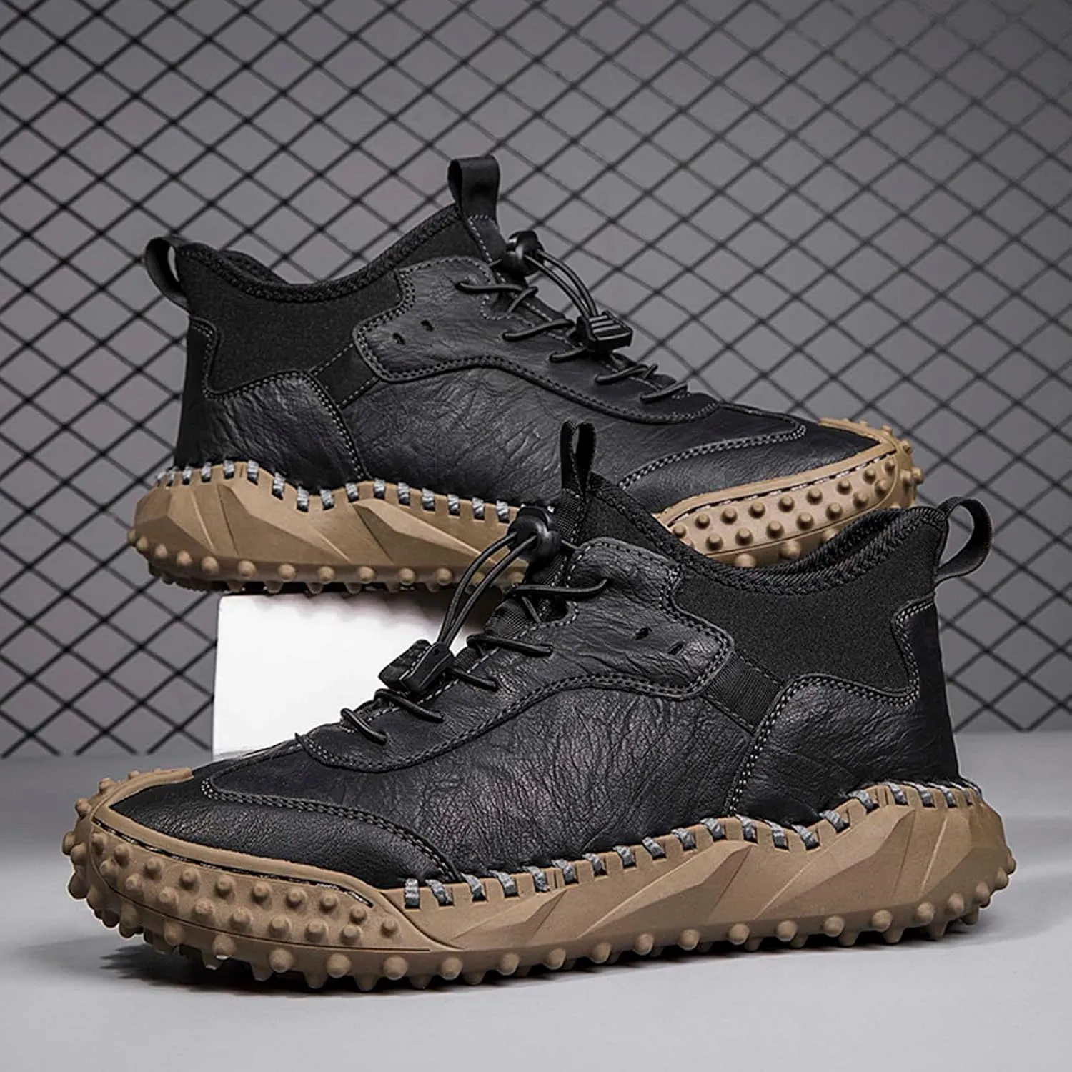 Mens Hiking Shoes, Mens Leather Boots, Slip-Ons Lightweight Comfortable Casual Chukka Boots Mens Fashion Sport Business