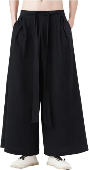 Mens Hippie Pants Ninja Baggy Casual Comfy Lounge Linen Men Y2k Aesthetic Trousers for Wear Trouser