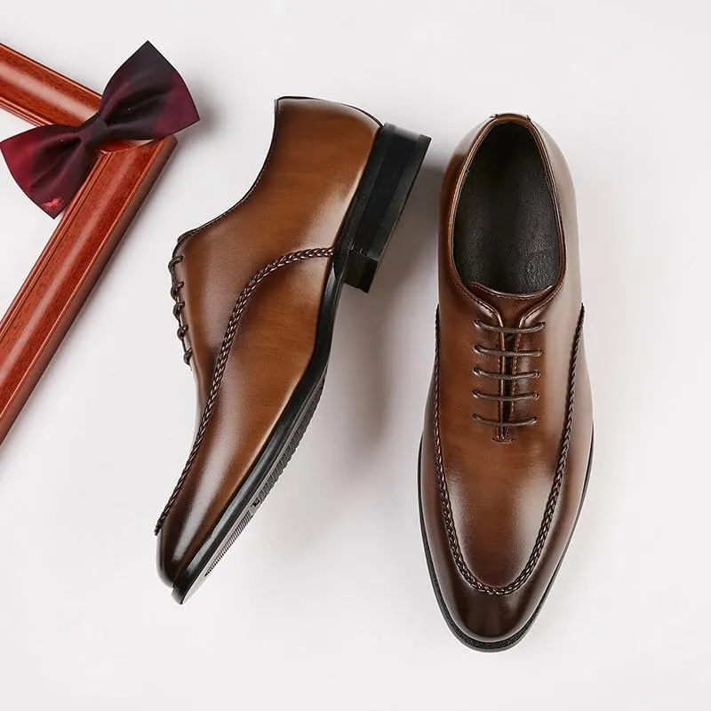 Men's Leather Wingtip Brogue Oxfords Classic Lace Up Formal Tuxedo Derby Shoes Mens Comfort Orthopedic Dress Shoes