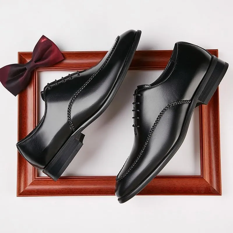 Men's Leather Wingtip Brogue Oxfords Classic Lace Up Formal Tuxedo Derby Shoes Mens Comfort Orthopedic Dress Shoes