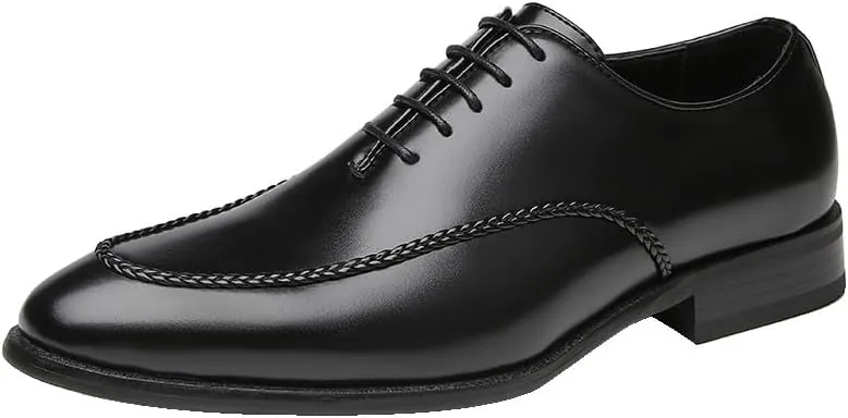 Men's Leather Wingtip Brogue Oxfords Classic Lace Up Formal Tuxedo Derby Shoes Mens Comfort Orthopedic Dress Shoes