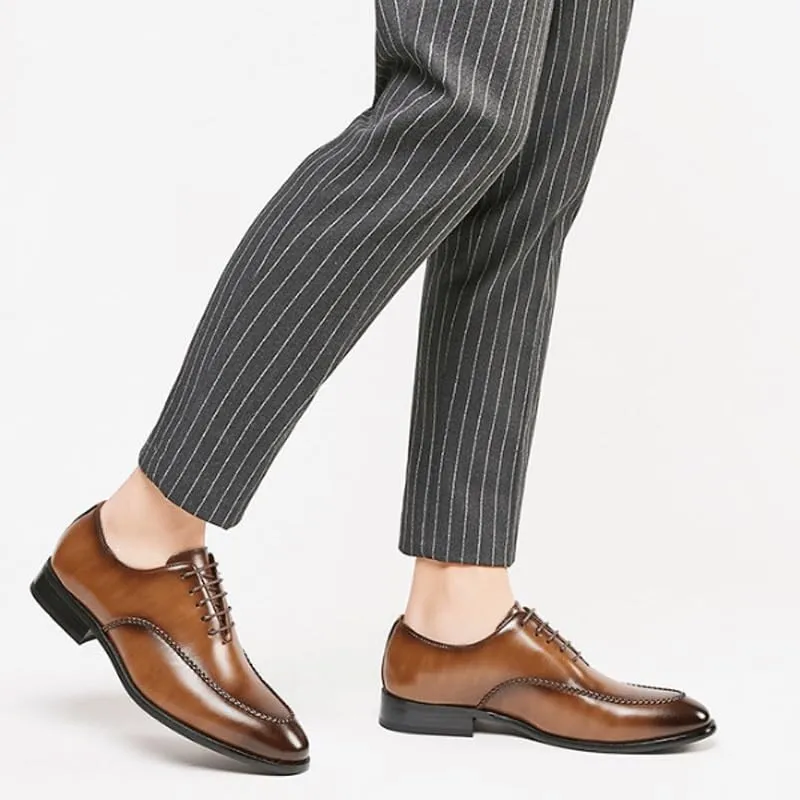 Men's Leather Wingtip Brogue Oxfords Classic Lace Up Formal Tuxedo Derby Shoes Mens Comfort Orthopedic Dress Shoes
