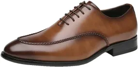 Men's Leather Wingtip Brogue Oxfords Classic Lace Up Formal Tuxedo Derby Shoes Mens Comfort Orthopedic Dress Shoes