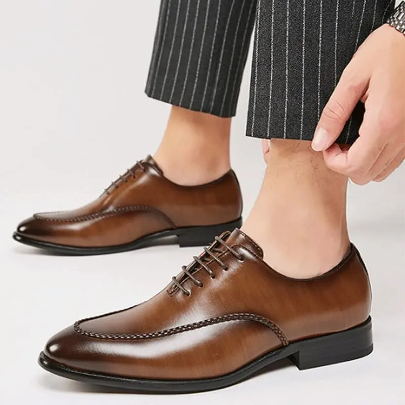 Men's Leather Wingtip Brogue Oxfords Classic Lace Up Formal Tuxedo Derby Shoes Mens Comfort Orthopedic Dress Shoes