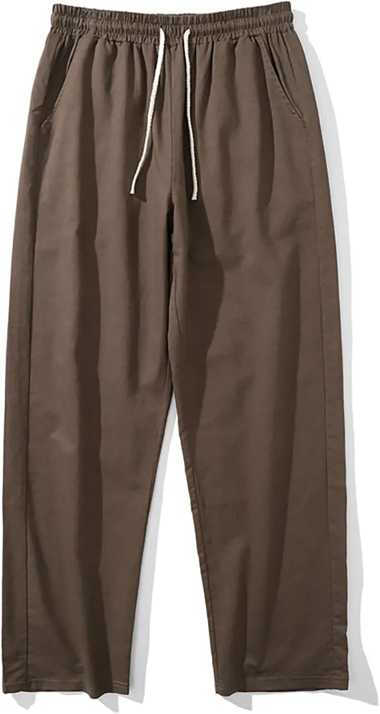 Mens Linen Pants Casual Straight Leg Pants Loose Summer Trousers Lightweight Lounge Pants Slim Fit Dress Pants