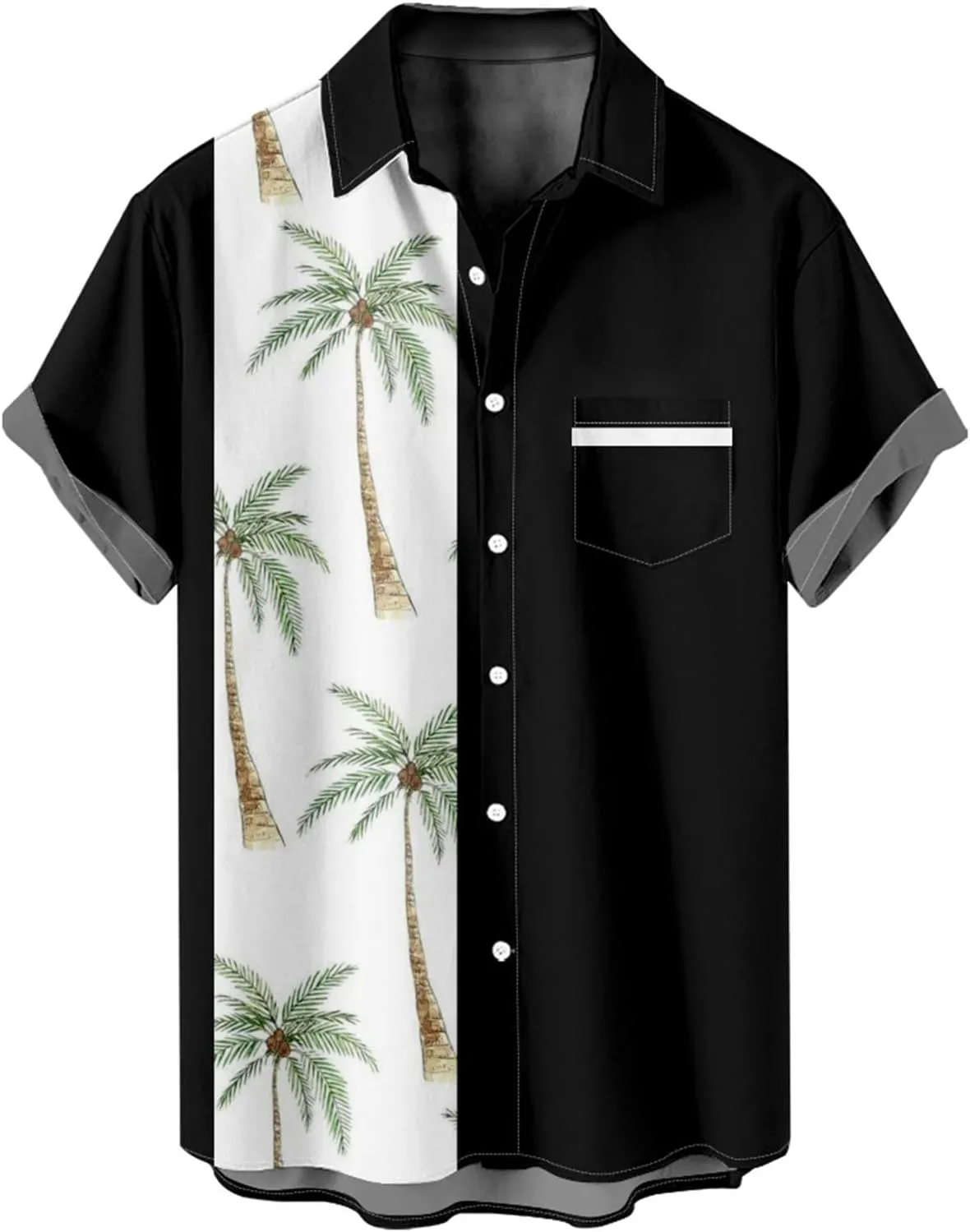 Mens Linen Shirt Mens Short Sleeve Button Down Shirts Collared Summer Beach T-Shirts Vacation Tops