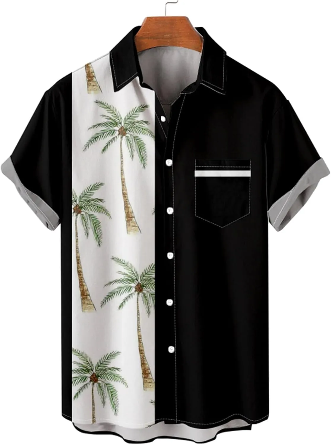 Mens Linen Shirt Mens Short Sleeve Button Down Shirts Collared Summer Beach T-Shirts Vacation Tops