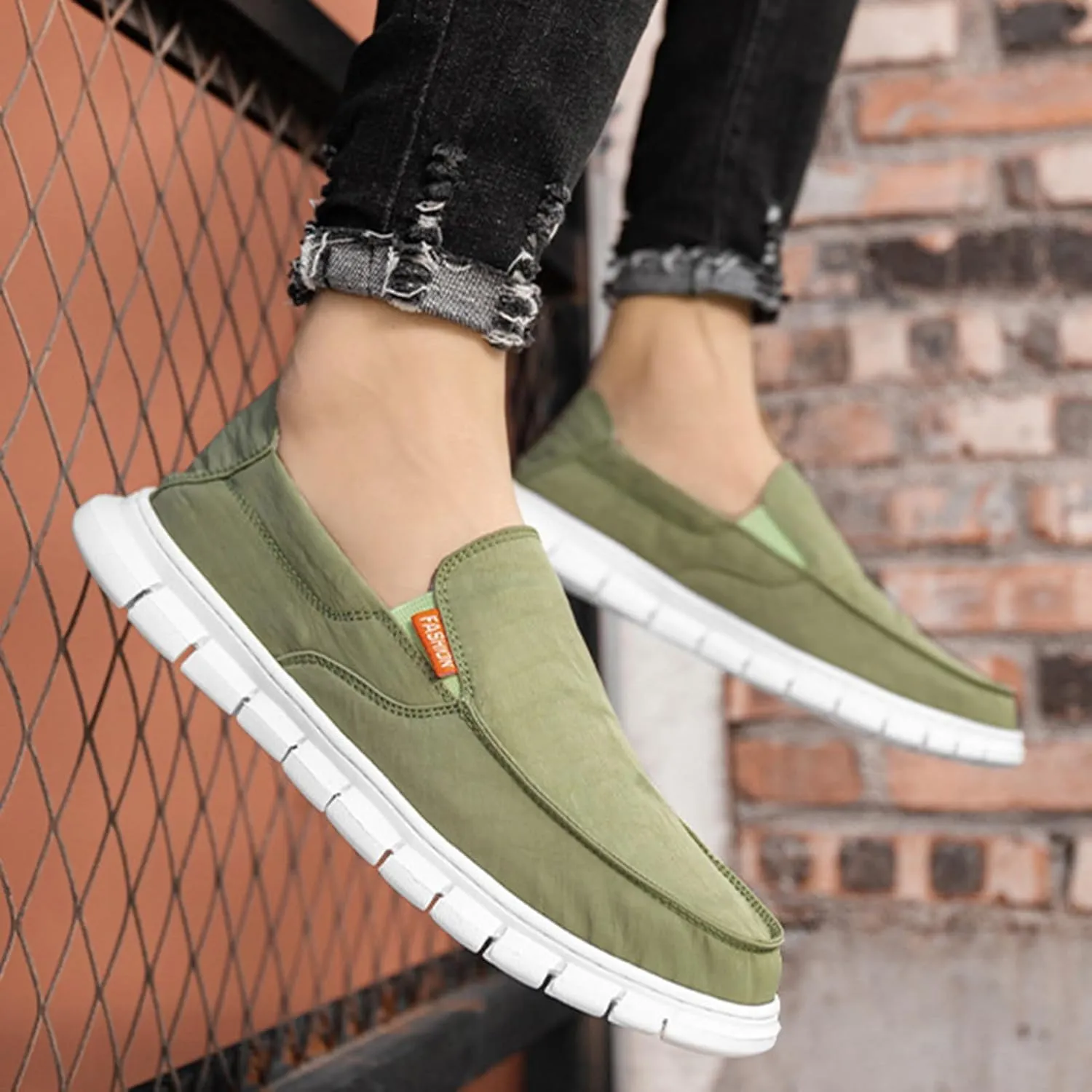 Men's Loafers & Slip-ons,Fashion Quick Dry Lightweight Mens Boat Shoes,Casual Breathable Mesh Deck Shoes Mens,Slip Resistant Sole,for All Weather