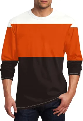 Mens Long Sleeve Striped T-Shirts Crewneck Basic Shirts Tee Shirts for Men Casual Lightweight T Shirts Tops