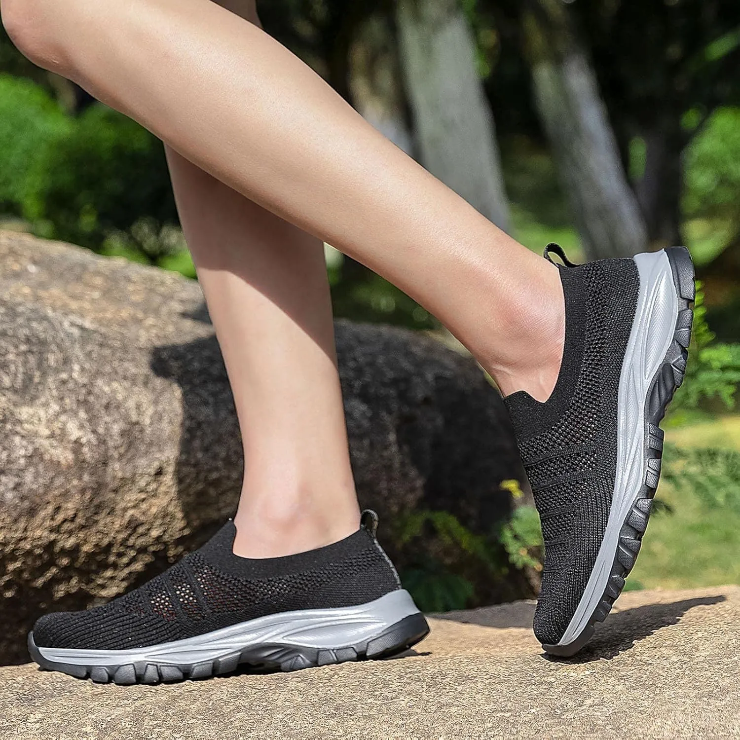 Men's Mesh Fabric Sneakers Men Summer Outdoor Hiking Shoes Mountaineering Non Slip Thick Mesh Breathable