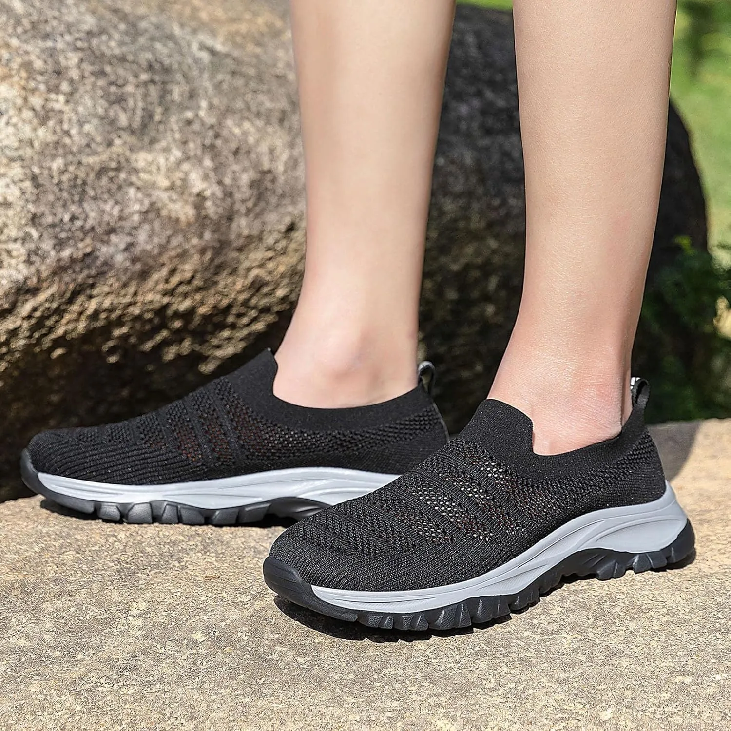 Men's Mesh Fabric Sneakers Men Summer Outdoor Hiking Shoes Mountaineering Non Slip Thick Mesh Breathable