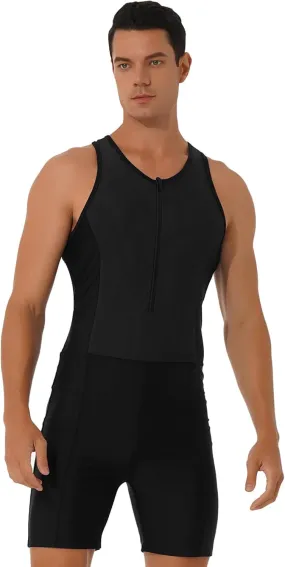 Mens One Piece Rash Guard Swimsuit Surfing UPF 50  Sun Protection Bathing Suits