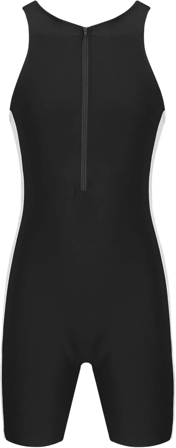 Mens One Piece Rash Guard Swimsuit Surfing UPF 50  Sun Protection Bathing Suits