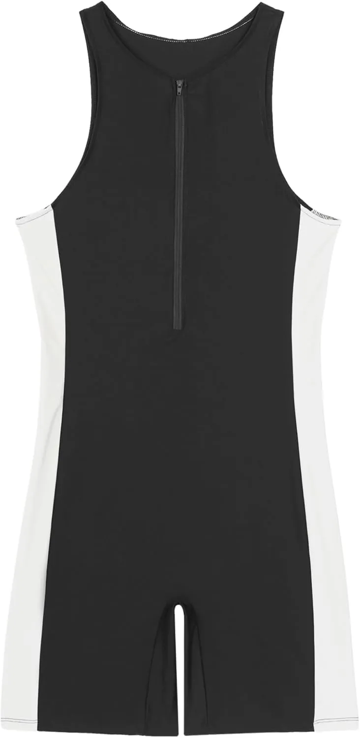 Mens One Piece Rash Guard Swimsuit Surfing UPF 50  Sun Protection Bathing Suits