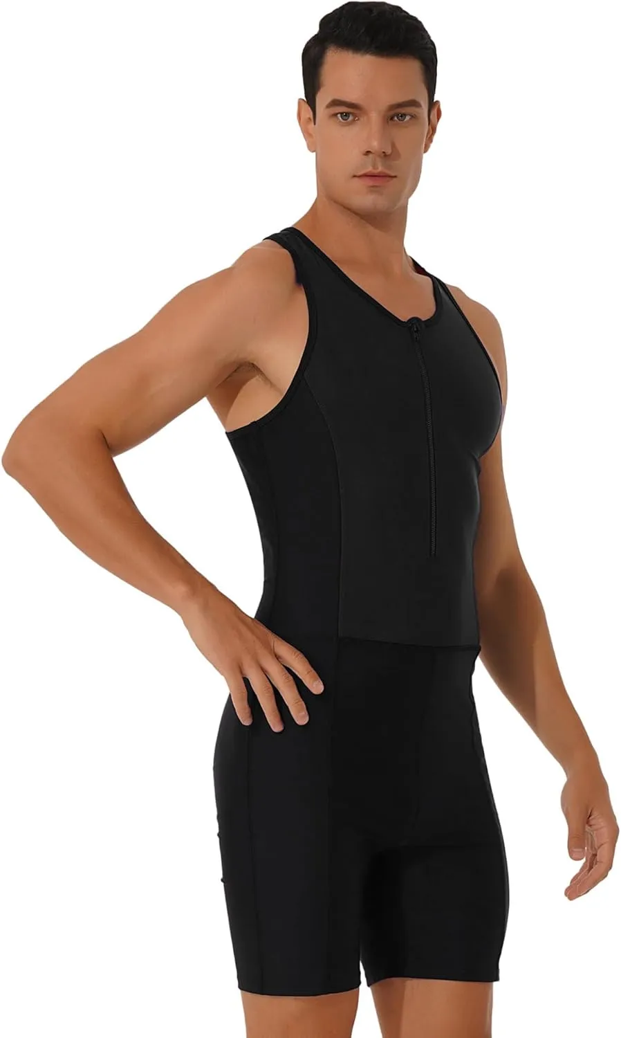 Mens One Piece Rash Guard Swimsuit Surfing UPF 50  Sun Protection Bathing Suits