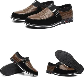 Men's Oxford Derby Orthopedic Flat Leather Shoes,Soft Sole Business Office Slip On Loafers Dress Shoes Driving Sneaker