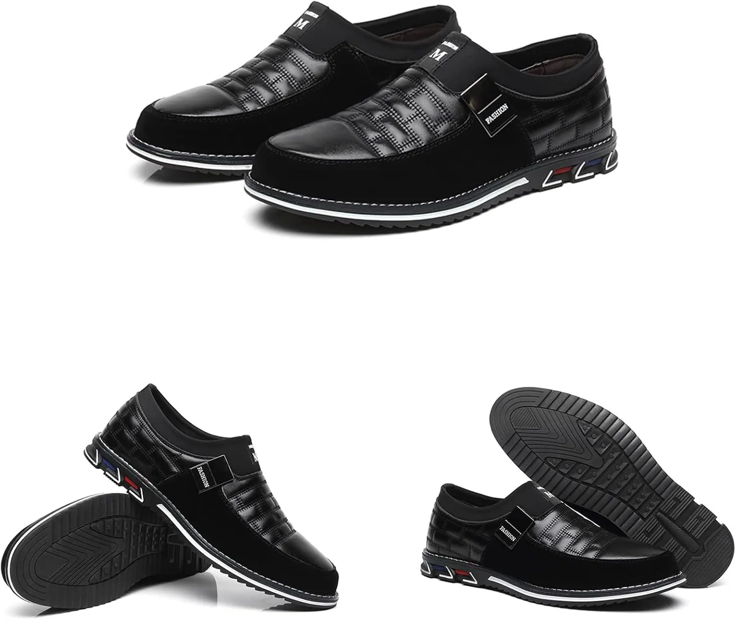 Men's Oxford Derby Orthopedic Flat Leather Shoes,Soft Sole Business Office Slip On Loafers Dress Shoes Driving Sneaker