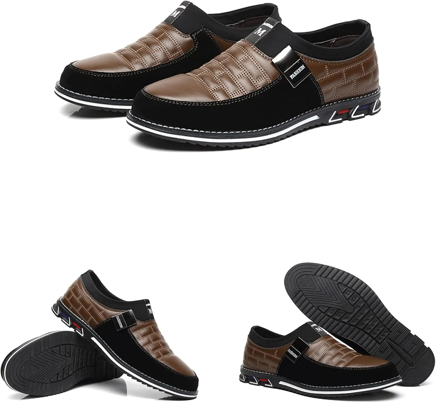 Men's Oxford Derby Orthopedic Flat Leather Shoes,Soft Sole Business Office Slip On Loafers Dress Shoes Driving Sneaker