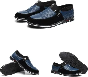 Men's Oxford Derby Orthopedic Flat Leather Shoes,Soft Sole Business Office Slip On Loafers Dress Shoes Driving Sneaker