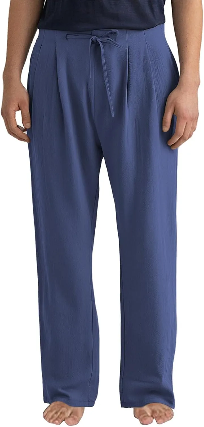 Men's Pants Vacation Summer Elastic-Waisted Loose Fit Trendy Work Pant High-Waisted Comfortable Breathable Trousers