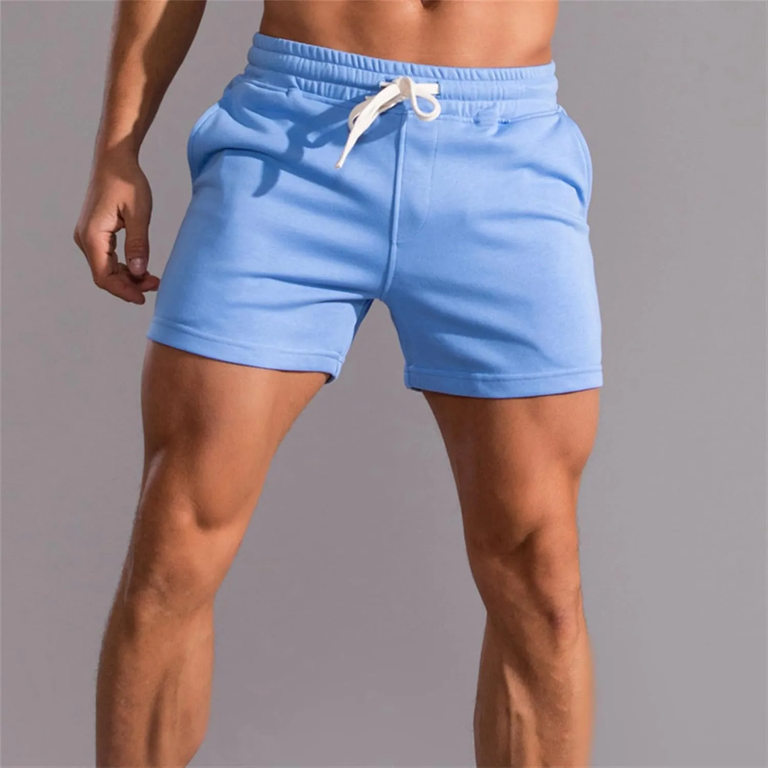 Men's Regular Tight Fit Gym Shorts Lightweight Bodybuilding Athletic Shorts Elastic Waist lounge Training Shorts