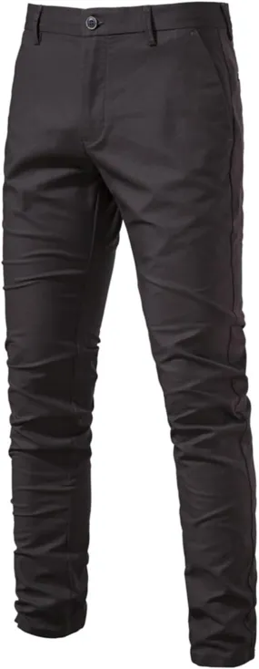 Men's Skinny-Fit Casual Stretch Chino Pant Classic Fit Flat Front Dress Pants Slim Fit Slacks Tapered Trousers
