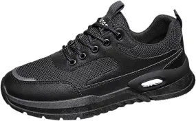 Men's Slip Shoes Men Low Top Breathable Running PU and Mesh Casual Sport Shoes