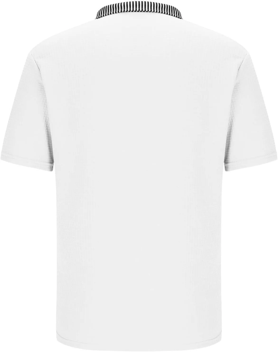 Mens Striped Golf Shirts Patchwork Button Collared Jacquard Dress Tee Shirt,Short Sleeve Mesh Tshirts,Business Casual