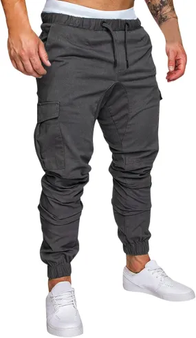 Mens Sweatpants Cargo Cargo Trousers Utility Pants with Zip Pockets Joggers for Men Cargo Athletic Mens Joggers Pants