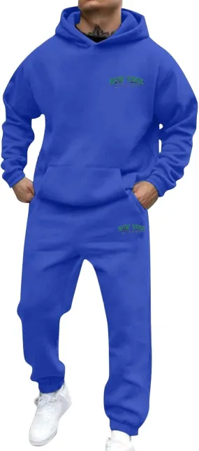 Mens Sweatsuits Set 2 Piece Hoodie Outfit Jogging Tracksuits for Men Casual Athletic Long Sleeve Pullover Suits Set