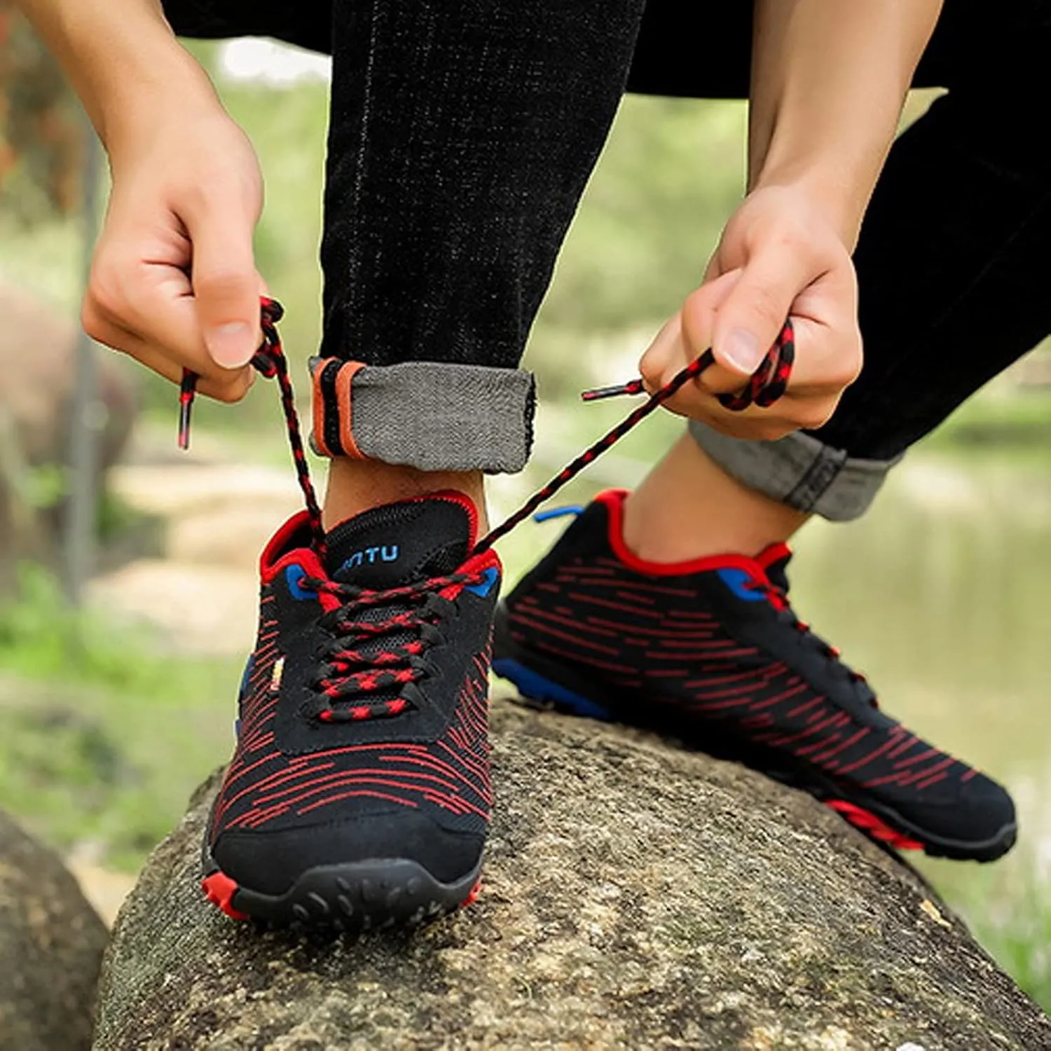Mens Walking Shoes Lightweight Trekking Shoes Mens Hiking on-Slip Outdoor Climbing Hiking Shoes