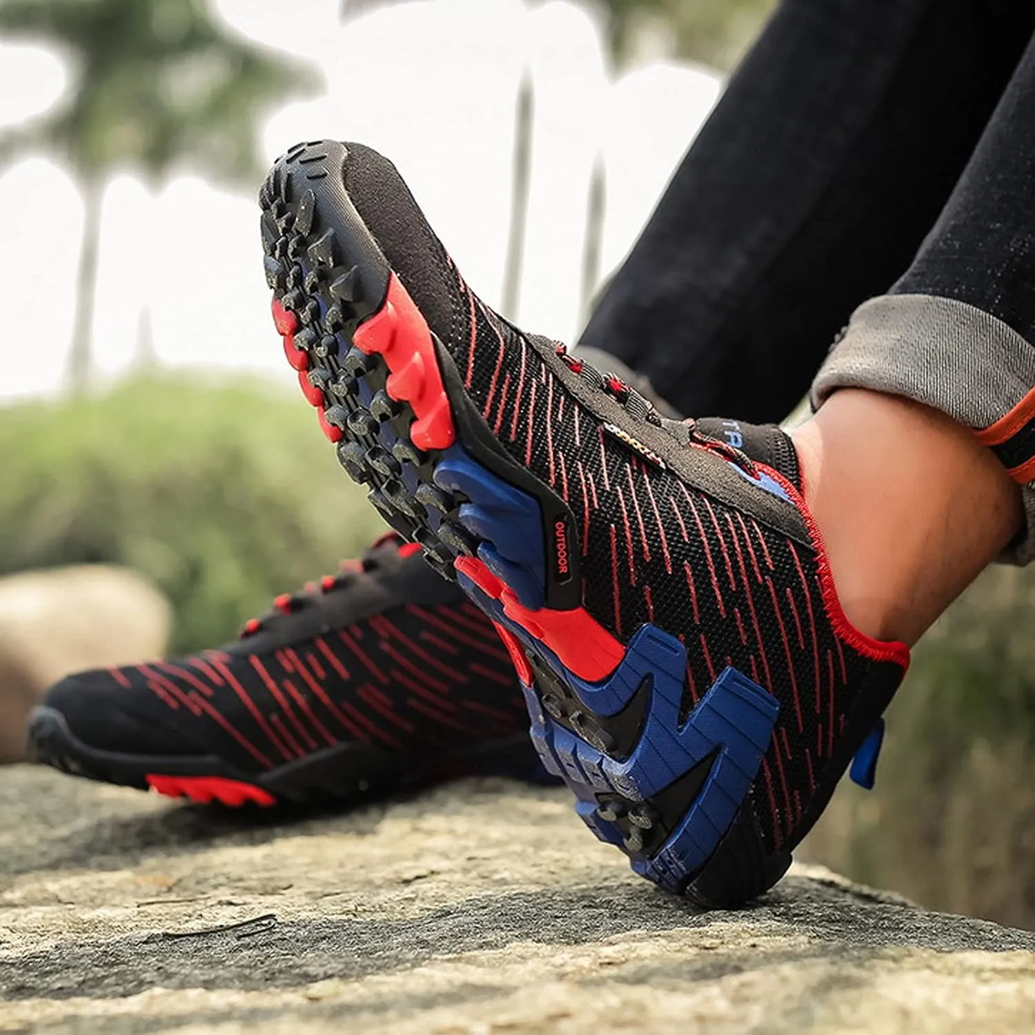 Mens Walking Shoes Lightweight Trekking Shoes Mens Hiking on-Slip Outdoor Climbing Hiking Shoes