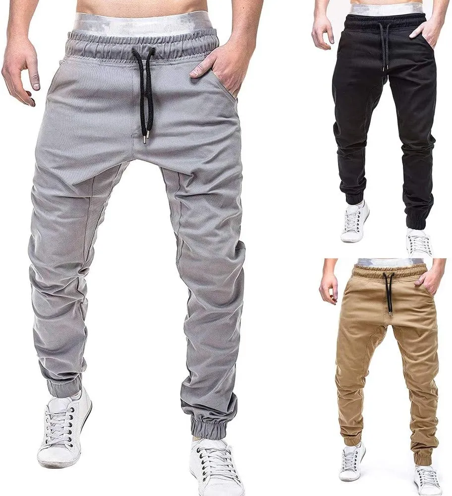 Mens Workout Cargo Sweatpants Bandage Casual Loose Sweatpants Drawstring Pant Mens Sweatpants Mens Sweatpants Fleece