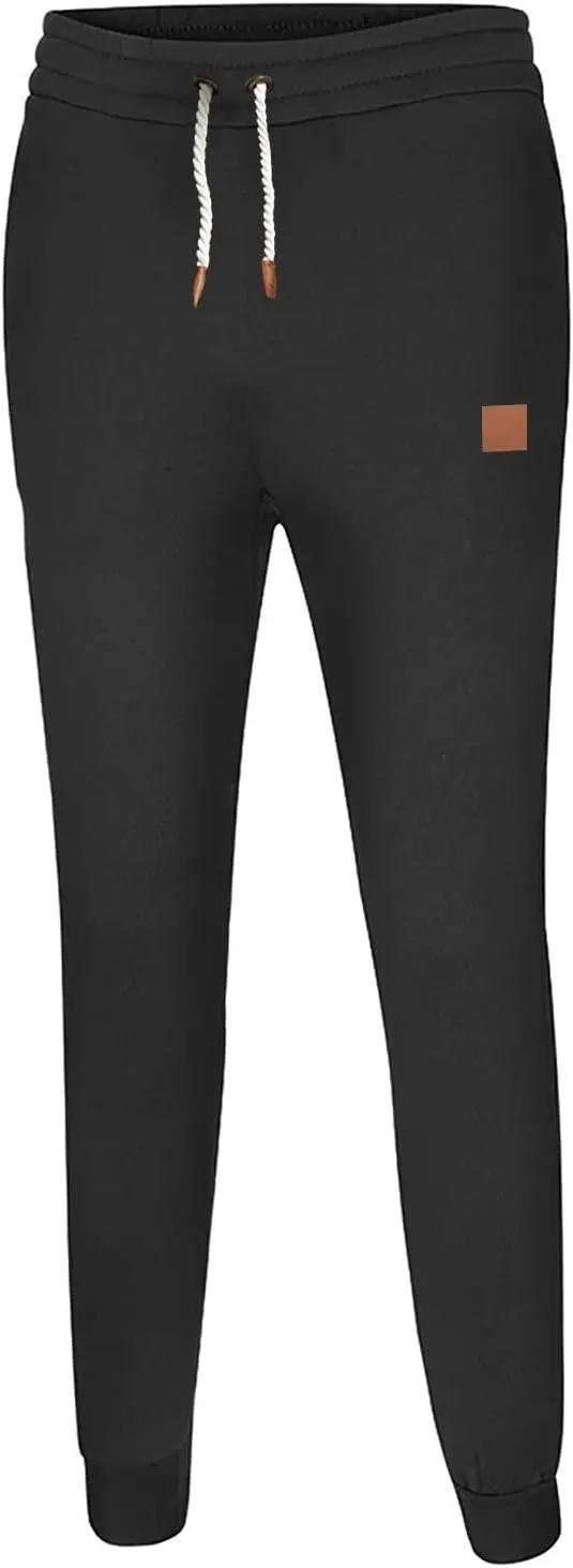 Mens Workout Cargo Sweatpants Pants Athletic Mens Cotton Linen Pants Drawstring Loose Beach Pants with Pockets Men's