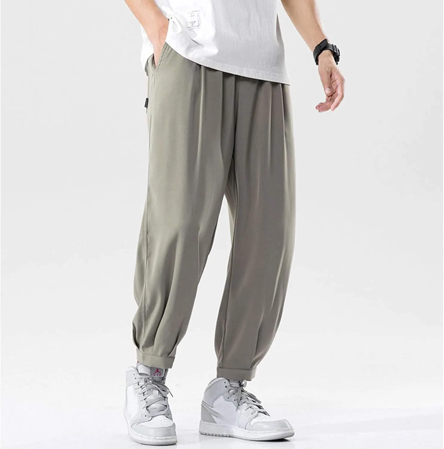 Mens Workout Cargo Sweatpants Slim Fit Trousers Mens Sweatpants Athletic Workout Casual Jogger Black Long Track Pants