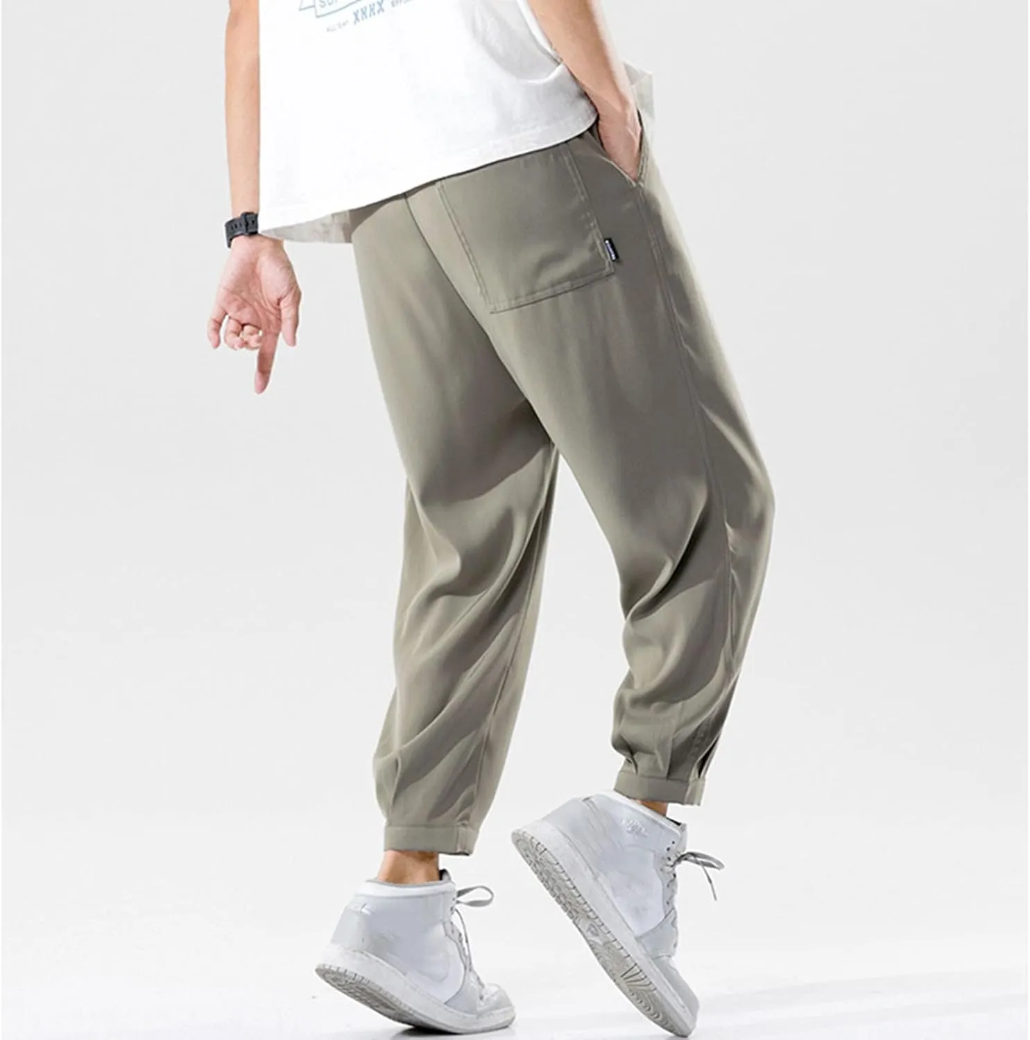 Mens Workout Cargo Sweatpants Slim Fit Trousers Mens Sweatpants Athletic Workout Casual Jogger Black Long Track Pants
