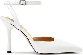 Mesh Closed Toe Ankle Strap Heels Pointed Toe High Heels for Women Stiletto Wedding Dress Shoes