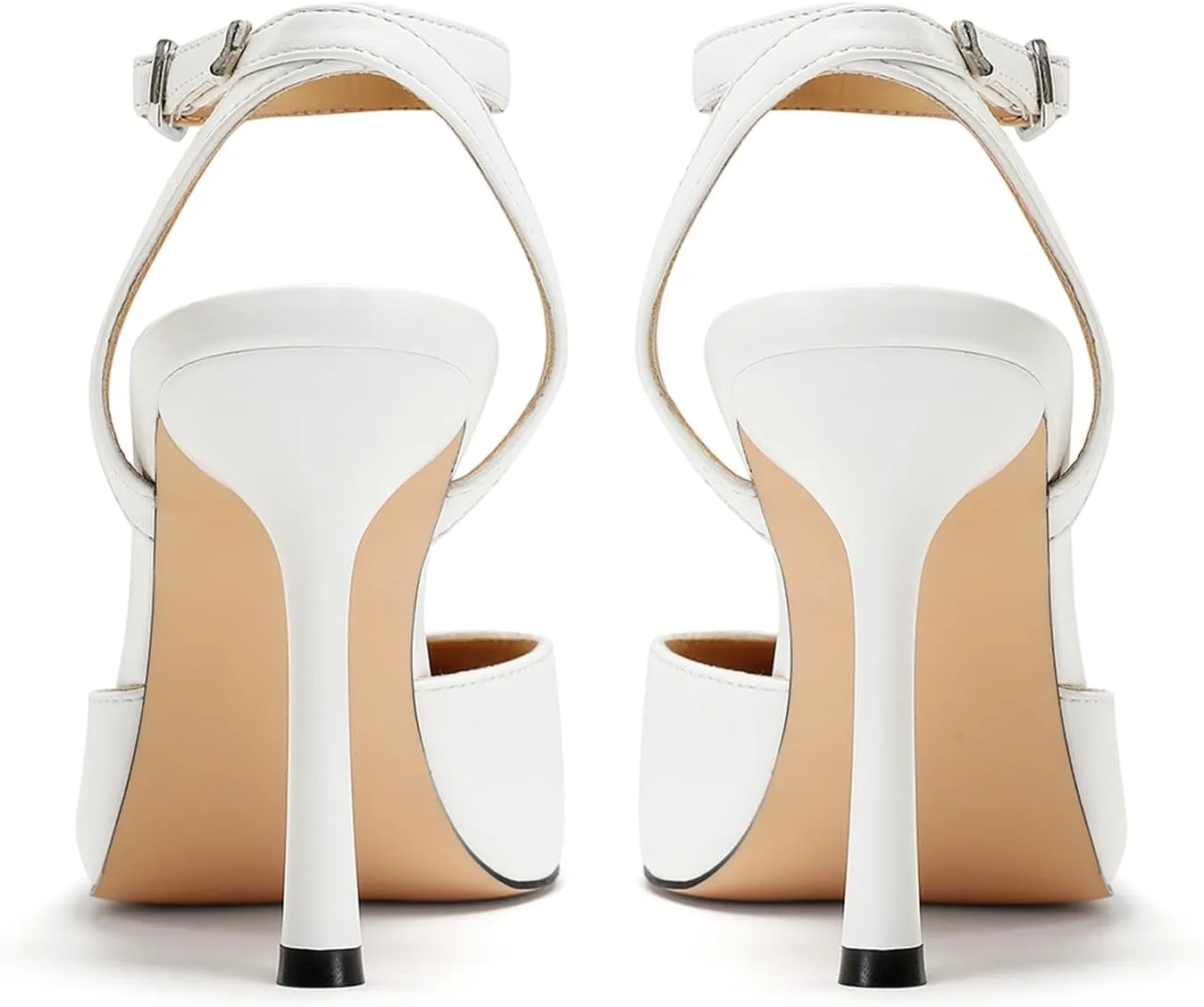Mesh Closed Toe Ankle Strap Heels Pointed Toe High Heels for Women Stiletto Wedding Dress Shoes