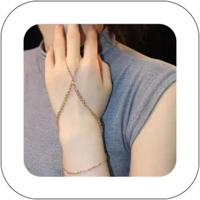 Minimalist Beaded Hand Chain Bracelet for Women trendy Tiny Simple Finger Ring Slave Bracelets Gold Bangle Bracelets Summer Beach Hand Jewelry Gifts