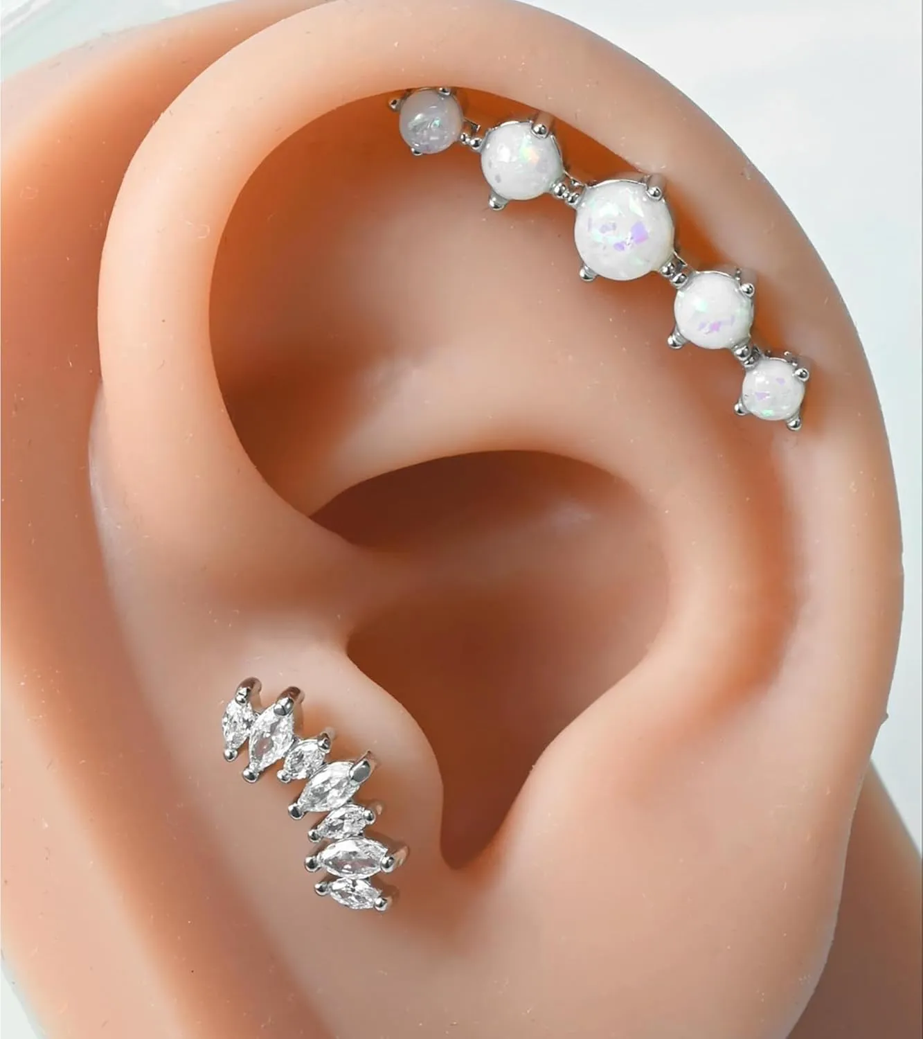 MODRSA Gold Cartilage Earring Silver Cartilage Piercing Jewelry 16g Helix Piercing Jewelry Cartilage Hoop Earring Helix Earrings Silver Cartilage Earring Stud 16 Gauge Cartilage Earrings for Women