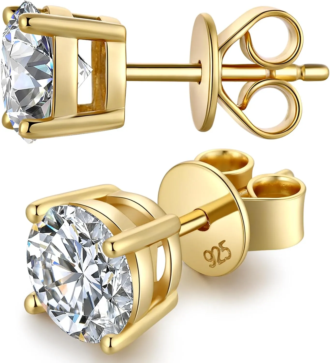Moissanite Earrings for Women Men S925 Sterling Silver Moissanite Stud Earrings Hypoallergenic Round Cut Stud Earring for Unisex