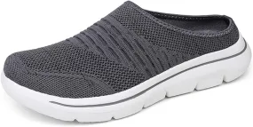 Mules Sneakers for Women Wide Width Open Back Slip On Shoes Breathable Mesh Walking Soft Sole Mules Sneakers Lightweight Casual Comfortable Outdoor Sports Flat Sandal Spring and Summer Woven Shoes