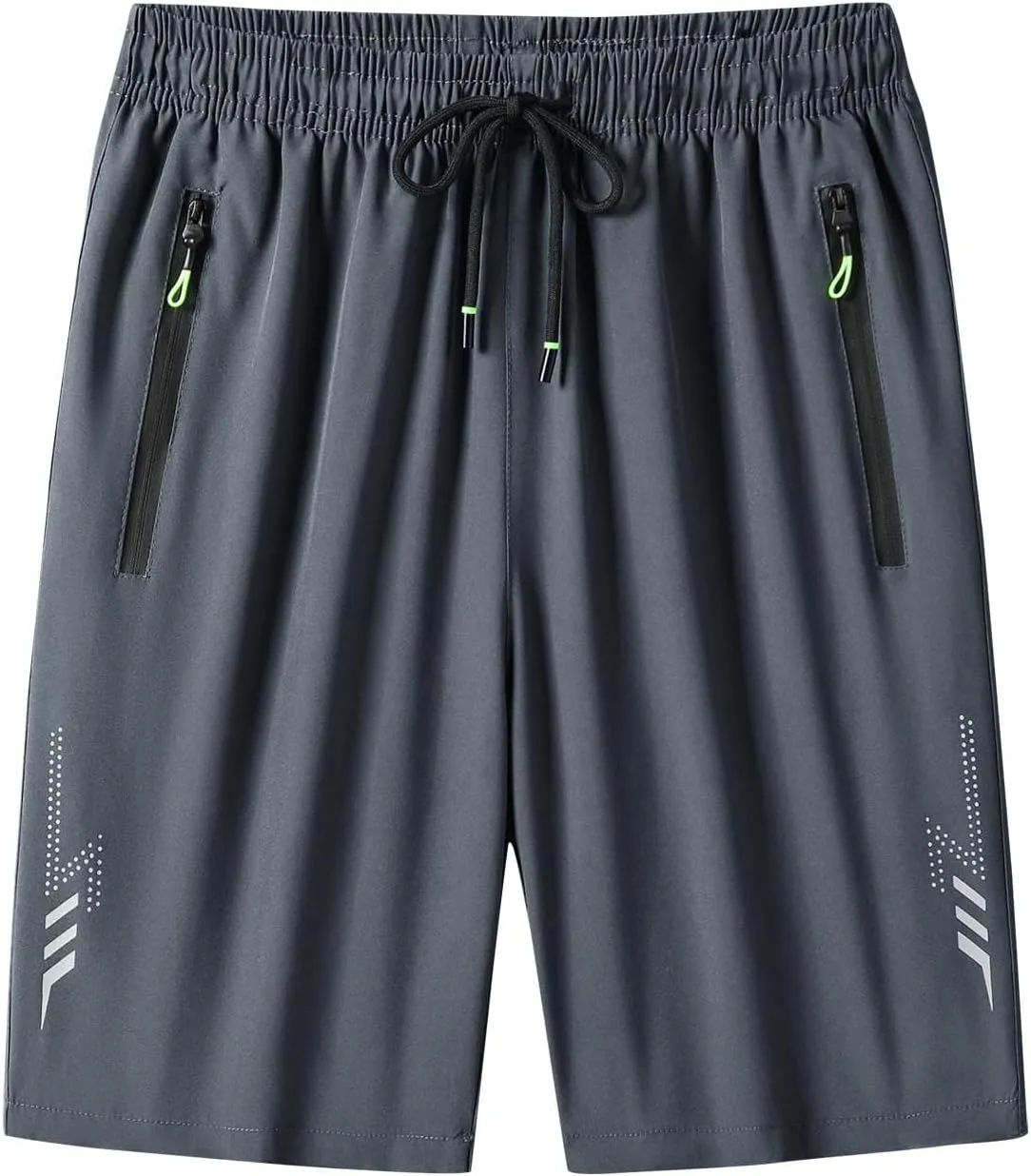 Muscularfit Mens Shorts Casual Elastic Waist Zipper Pockets Drawstring Shorts Summer Casual Athletic Gym Beach Workout Shorts