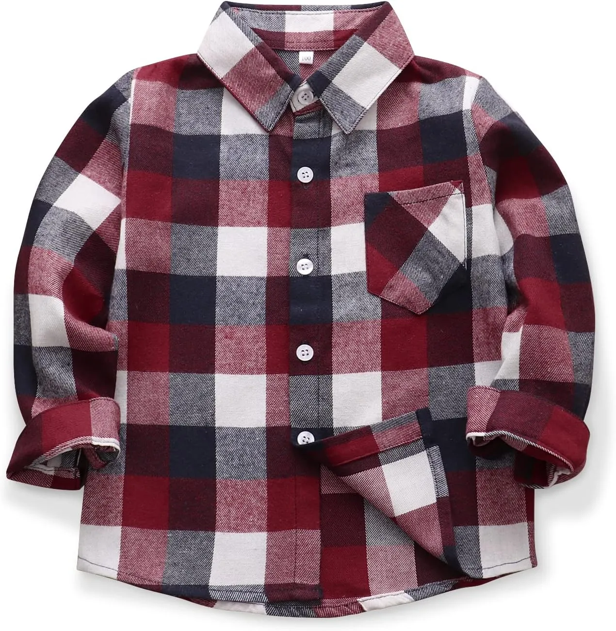 OCHENTA Little Big Boys Girls & Mens Plaid Flannel Shirt Button Down Family Matching Outfits