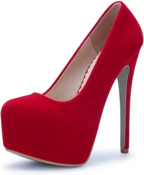 OCHENTA Women's Hidden Platform Stiletto High Heels Slip On Pumps