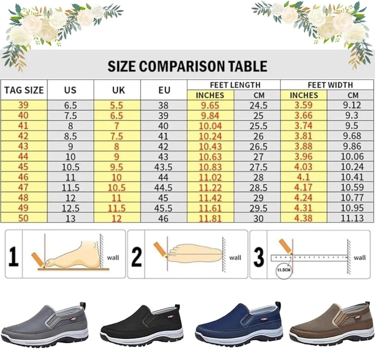 Orthowalkway Mens Shoes, Men's Comfortable Breathable Arch Support Slip-on Canvas Loafers, Outdoor Casual Non Slip Orthopedic Sneakers Flats Boat Shoes