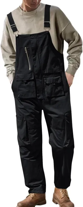 Overalls for Men Work Plus Size Baggy Cargo Pants Summer 2024 Trendy Coveralls Jumpsuits with Pockets
